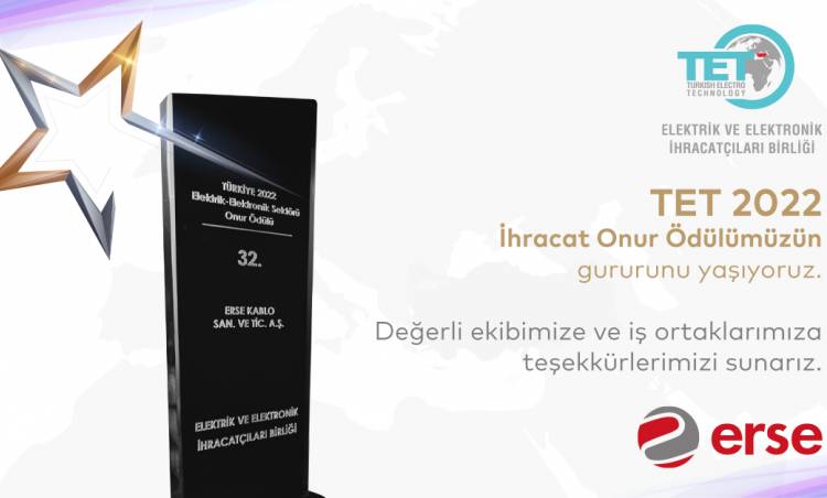 Erse Kablo is Proud of Rising in the Honor List of the Electrical and Electronics Exporters' Association